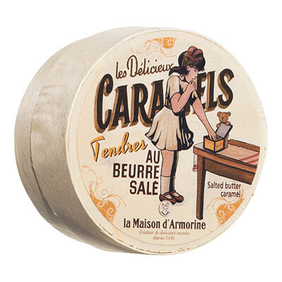 Karamellbonbon mit gesalzener Butter in der Holzdose von La Maison dArmorine, 50 g