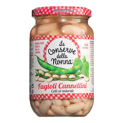 Zur Produktseite von Cannellini - weiße Bohnen in Salzlake, 360 g Cannellini - weiße Bohnen in Salzlake, 360 g