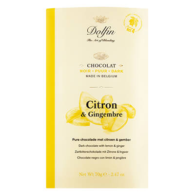 Thumbnail Dolfin Citron & Gingembre Zartbitterschokolade mit Zitrone und Ingwer, 70 g