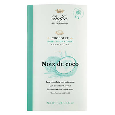 Dolfin Zartbitterschokolade mit Kokosnuss, 70 g