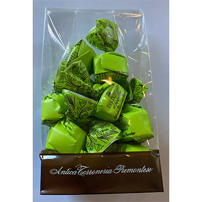 Zur Produktseite von Tartufini dolci al pistacchio - helle Mini Schokoladentrüffel mit Pistazien von Antica Torroneria Piemontese, 100 g Tartufini dolci al pistacchio - helle Mini Schokoladentrüffel mit Pistazien von Antica Torroneria Piemontese, 100 g