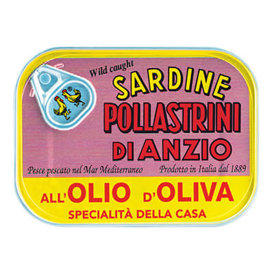 Zur Produktseite von Sardinen in Olivenöl von Pollastrini, 100 g Sardinen in Olivenöl von Pollastrini, 100 g