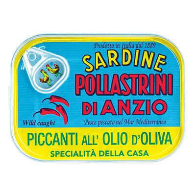 Gewürzte Sardinen in Olivenöl von Pollastrini, 100 g