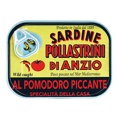 Piccante Sardinen in Tomatensauce von Pollastrini, 100 g