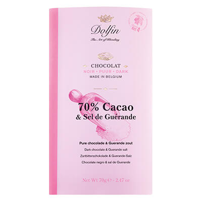 Dolfin Zartbitterschokolade mit Sel de Guerande, 70 g