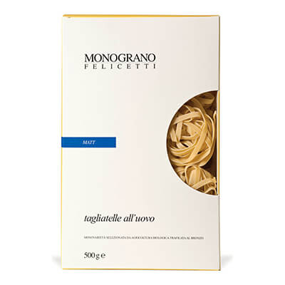Zur Produktseite von Felicetti Tagliatelle all'uovo mit Ei Matt Bio, 500 g Felicetti Tagliatelle all'uovo mit Ei Matt Bio, 500 g
