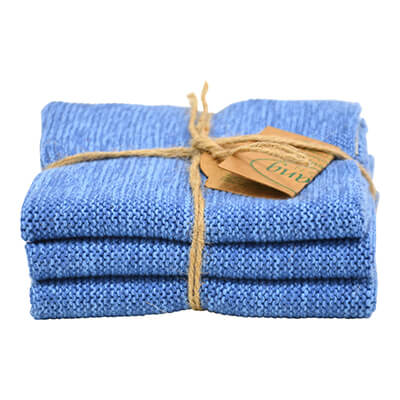 Solwang Wischtücher aus Bio Baumwolle, blau meliert