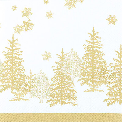 ECO LINE Servietten Tree and Snowflakes gold 33x33 cm von Home Fashion