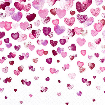 ECO LINE Servietten Lovely Hearts 25x25 cm von Home Fashion