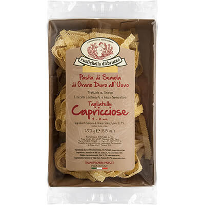 Zur Produktseite von Tagliatelle Capricciose all uovo von Rustichella, 250 g Tagliatelle Capricciose all uovo von Rustichella, 250 g