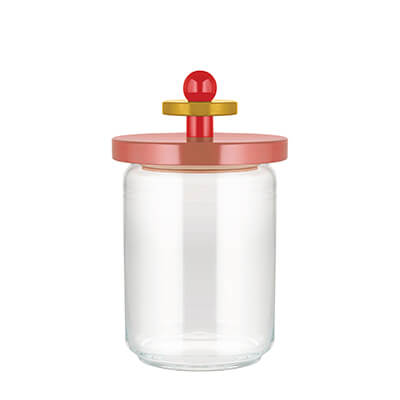 Alessi Küchendose aus Glas pink, 1000 ml