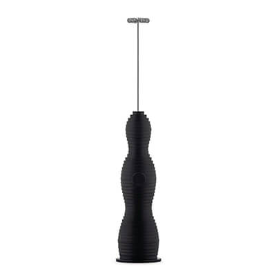 Alessi Pulcina Milchaufschäumer mit Akku - wiederaufladbar per USB, schwarz