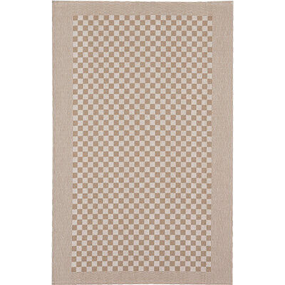 Kracht Grubentuch beige weiß kariert 50/70 cm, Vollzwirn
