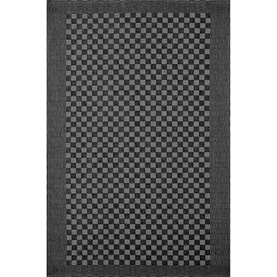 Kracht Grubentuch schwarz weiß kariert 50/70 cm, Vollzwirn