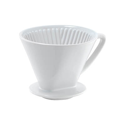 Cilio Kaffeefilter weiß aus Porzellan für 8 - 10 Tassen, Gr. 4
