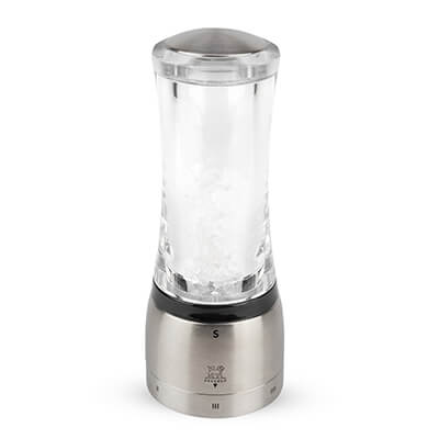 Peugeot Daman manuelle Salzmühle aus Acryl & Edelstahl mit u'Select-System, 16 cm