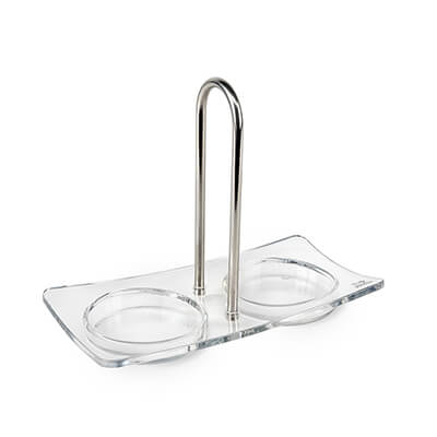 Peugeot Linea Menage - Tablett für Mühlenduos bis 16 cm aus Edelstahl & Acryl