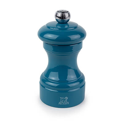 Peugeot Bistro manuelle Salzmühle aus Holz, lackiert pazifikblau, 10 cm