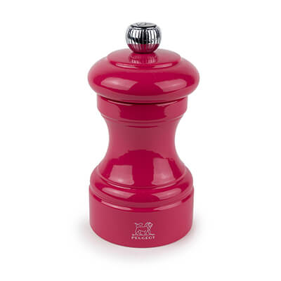 Peugeot Bistro manuelle Salzmühle aus Holz, lackiert bonbonrosa, 10 cm