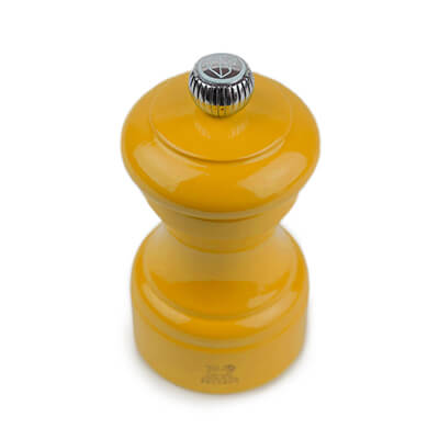 Peugeot Bistro manuelle Salzmühle aus Holz, lackiert safrangelb, 10 cm