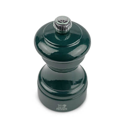 Peugeot Bistro manuelle Salzmühle aus Holz, lackiert dunkelgrün, 10 cm