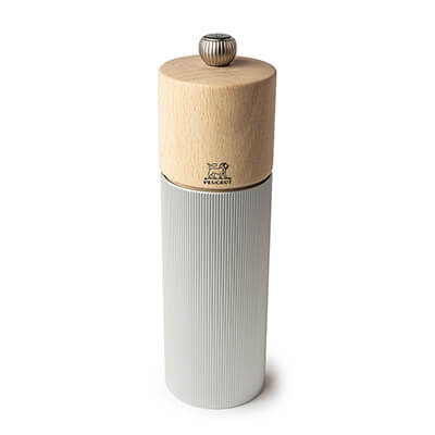 Peugeot Line Aluminium manuelle Salzmühle aus Alu & natürlichen Holz, 18 cm