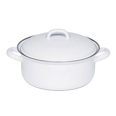 Riess Kasserolle mit Deckel weiß, 20 cm - 2 l