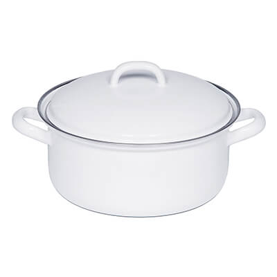 Zur Produktseite von Riess Kasserolle mit Deckel weiß, 22 cm - 3 l Riess Kasserolle mit Deckel weiß, 22 cm - 3 l