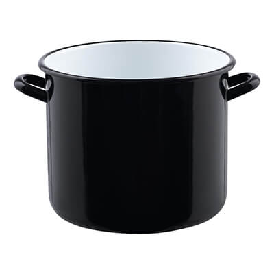 Riess Riesen Topf mit Bördel ohne Deckel schwarz, 32 cm - 20 l