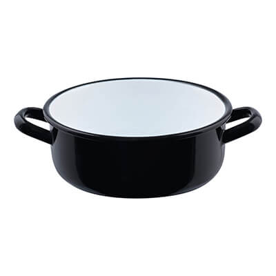Zur Produktseite von Riess Zwerge Kasserolle mit Bördel ohne Deckel schwarz, 18 cm - 1,5 l Riess Zwerge Kasserolle mit Bördel ohne Deckel schwarz, 18 cm - 1,5 l
