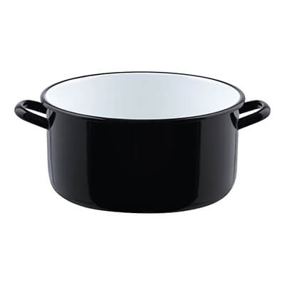 Zur Produktseite von Riess Zwerge Kasserolle mit Bördel ohne Deckel schwarz, 24 cm - 4 l Riess Zwerge Kasserolle mit Bördel ohne Deckel schwarz, 24 cm - 4 l