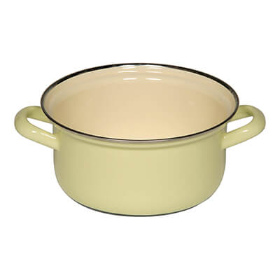 Zur Produktseite von Riess Kasserolle mit Chromring ohne Deckel gelb, 16 cm - 1 l Riess Kasserolle mit Chromring ohne Deckel gelb, 16 cm - 1 l
