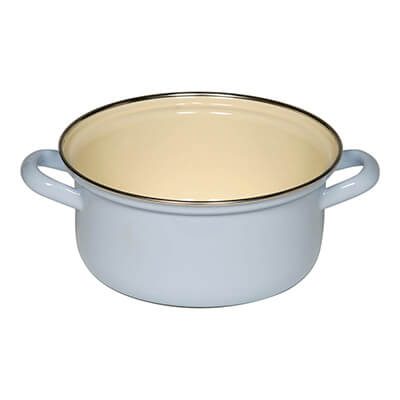 Zur Produktseite von Riess Kasserolle mit Chromring ohne Deckel blau, 18 cm - 1,5 l Riess Kasserolle mit Chromring ohne Deckel blau, 18 cm - 1,5 l