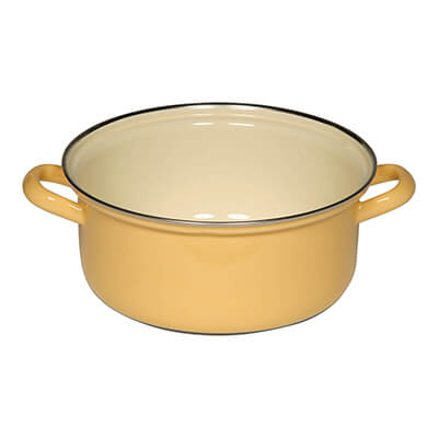 Zur Produktseite von Riess Kasserolle mit Chromring ohne Deckel gelb, 20 cm - 2 l Riess Kasserolle mit Chromring ohne Deckel gelb, 20 cm - 2 l