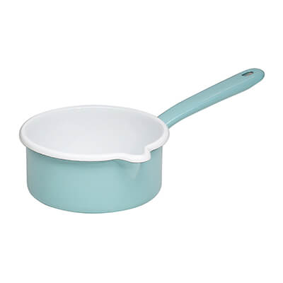 Riess Stielkasserolle mit großem Ausguss türkis hell, 14 cm - 0,75 l