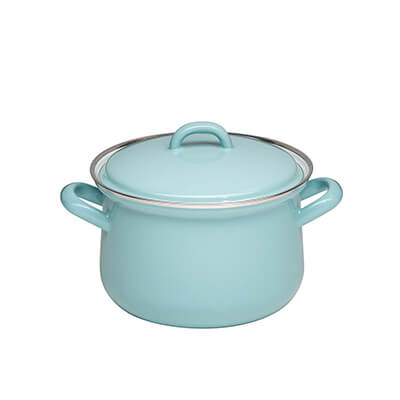 Riess Fleischtopf mit Deckel türkis hell, 16 cm - 1,5 l