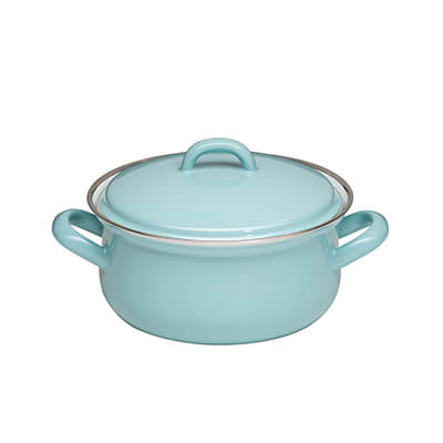 Riess Kasserolle mit Deckel türkis hell, 16 cm - 1 l
