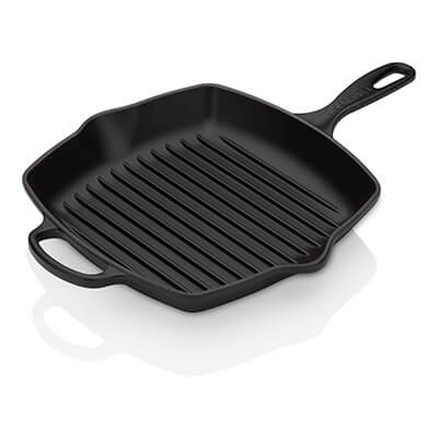 Le Creuset Grillpfanne quadratisch Signature schwarz, 26 cm