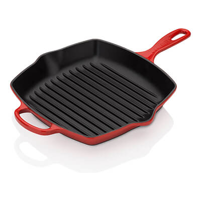 Le Creuset Grillpfanne quadratisch Signature kirschrot, 26 cm