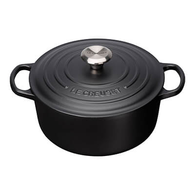 Le Creuset Bräter rund Signature schwarz, 22 cm