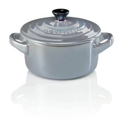 Le Creuset Mini Cocotte Metallic perlgrau metallic