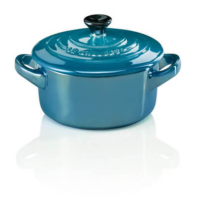 Le Creuset Mini Cocotte Metallic deep teal metallic