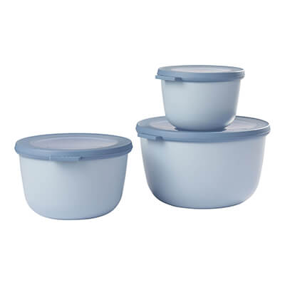 Mepal Multischüssel Set Cirqula rund nordic blue, hoch - 500 ml, 1000 ml, 2000 ml