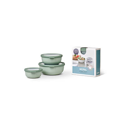 Mepal Multischüssel Set Cirqula rund nordic sage, flach - 350 ml, 750 ml, 1500 ml