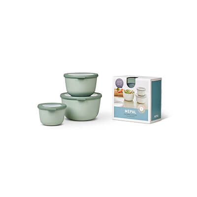 Mepal Multischüssel Set Cirqula rund nordic sage, hoch - 500 ml, 1000 ml, 2000 ml
