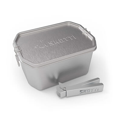 Skotti Boks - Edelstahl-Box mit Zange aus Aluminium, 2,5 Liter