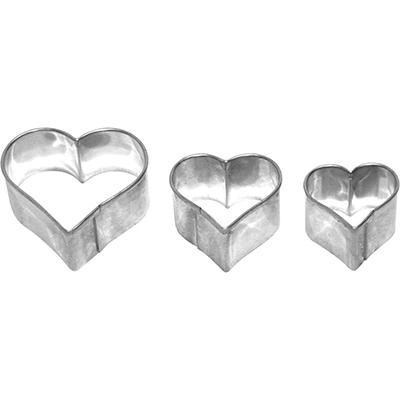 Ausstechform Herz - 3-fach Terrasse,  3 cm & 3,5 cm & 4,5 cm von Birkmann