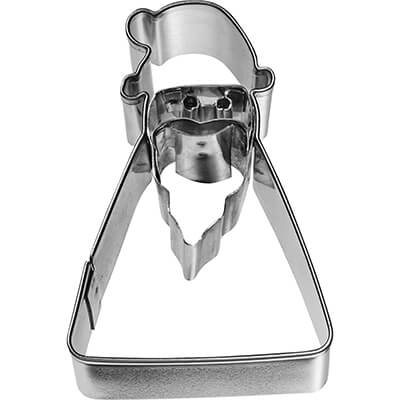 Ausstechform Weihnachtsmann geometrisch mit Innenprägung 6,3 cm von Birkmann