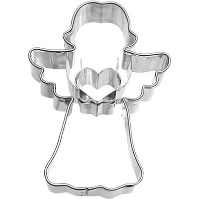 Ausstechform Engel mit Herz & Innenprägung 7 cm von Birkmann