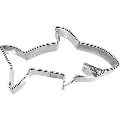 Ausstechform Haifisch aus Edelstahl mit Innenprägung 10 cm von Birkmann